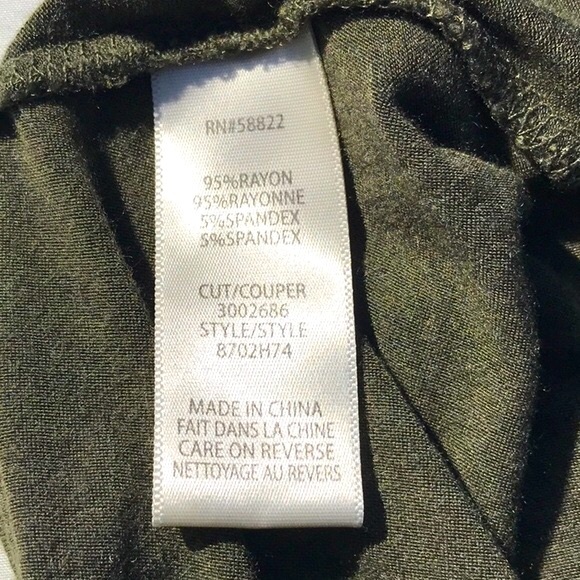 Max Studio Olive Green Couper Cut Cap Sleeve Knotted T Shirt Size Medium - Picture 13 of 16